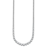 14k White Gold 10 carat Certified Lab Grown Diamond VS+ F+ Complete Round 16 inch Graduated Tennis Necklace